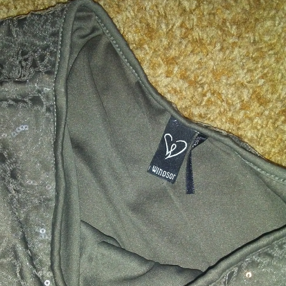 Windsor Silver Beaded One Sleeve Dress